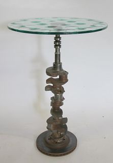 After Feliciano Bejar Iron Table With Glass Top