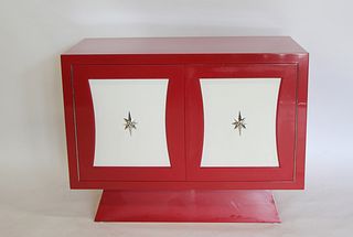 Midcentury Parzinger Style Lacquered Cabinet .