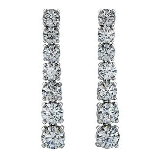 5.91 Carat Diamond Drop Platinum Earrings GIA Cert