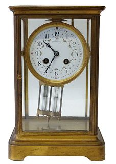 French Tiffany And Co Brass Mantle Clock