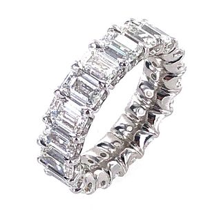 8- Carat Diamond Emerald Cut Eternity Band Ring