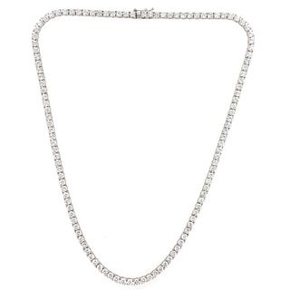 14-Carat Diamond Tennis Necklace 18 Karat Gold