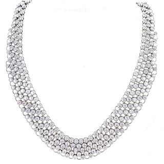 23 Carat Diamond Bezel Set Necklace 18K