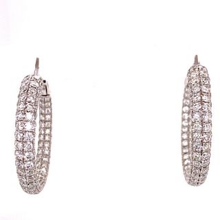 5ct Diamond In & Out Hoop Lever Back Earrings