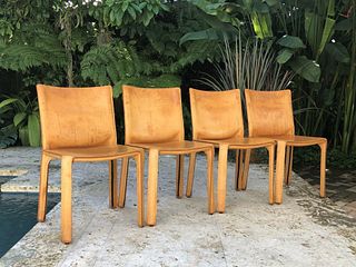 Cassina Cab Dining Chairs - Set Of 4 Natural Leath