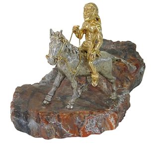 A 14K Gold Native American Indian Sculpture