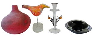 (4) Four Art Glass accessories