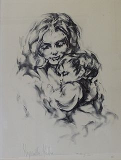 Hyacinthe Kuller, Motherly Love, Hand Signed
