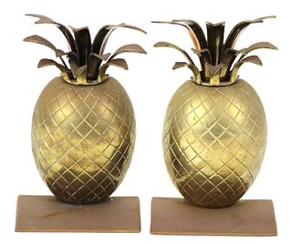 Pair of Vintage Brass Vintage Pineapple Bookends