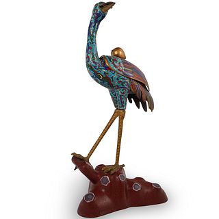 Chinese Cloisonne Heron Statue