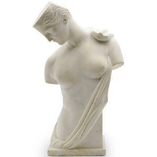 Art Deco White Marble Bust