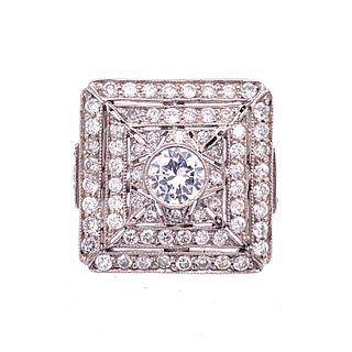 Art Deco Platinum Diamonds Ring