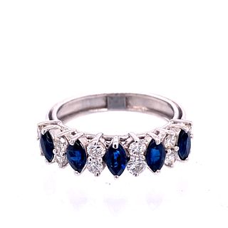 18k Gold Diamonds Sapphires Ring