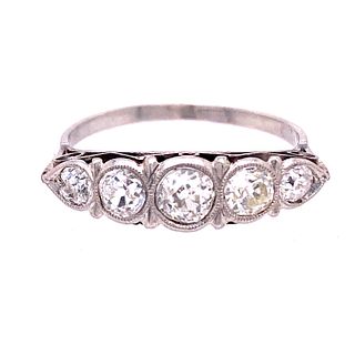Art Deco Platinum Diamonds Ring