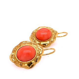 Victorian 24k Gold Coral Earrings