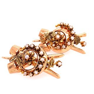 Victorian 18k Gold Pearl Earrings