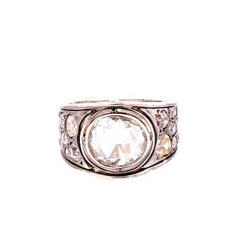 Victorian Silver Gold Diamond Ring