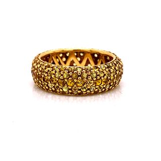 18K Gold Sapphire Yellow Ring