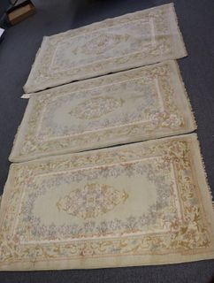 3 Vintage And Finely Hand Woven Area Carpets .