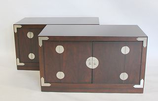 Midcentury Pair Of Asian Modern Cabinets With