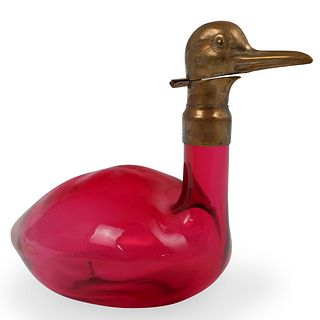 Colored Glass Duck Decanter