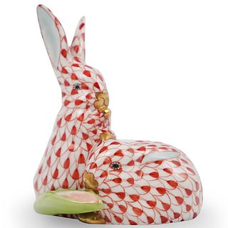 Herend Porcelain Fishnet Double Rabbit