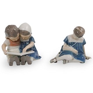 (2 Pc) Denmark Porcelain Figurine Grouping