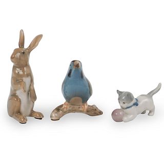 (3 Pc) Porcelain Animal Figurines