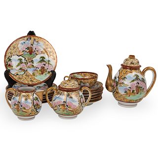 (16 Pc) Japanese Satsuma Porcelain Tea Set