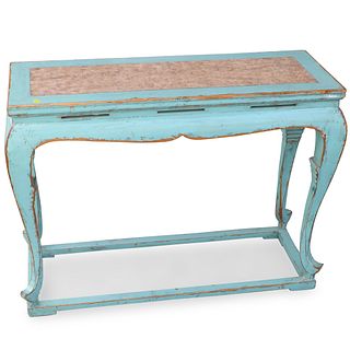 Oriental Painted Wood Console Table