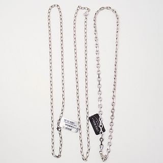 (3 Pc) Sterling Silver Chains
