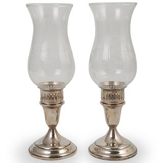Pair of Towle Sterling Oil Lamps