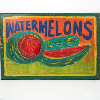 Painted Folk Art "Watermelons" Sign