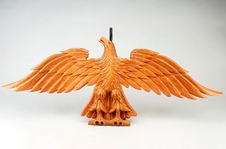 Carved Spread Wing Patriotic Eagle