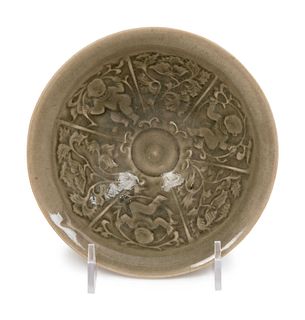 A Chinese Yaozhouyao Celadon Glazed Incised BowlSONG DYNASTY/ 12TH CENTURY