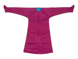 A Magenta Silk Damask RobeLength 53 1/2 in., 136 cm.