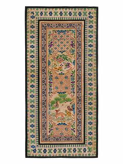 Nine Chinese Embroidered Silk ArticlesHeight of largest panel 25 x width 12 in., 63.5 x 30.5 cm. 