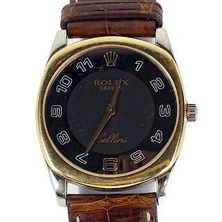 Men's Vintage Rolex Cellini Danaos Model #4233 18K White and Rose Gold Watch