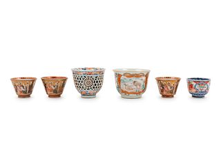 A Group of Six Japanese Porcelain Wine Cups
Height of tallest 2 5/8 in., 6.7 cm.