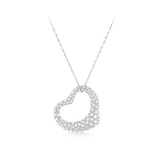 Tiffany & Co. Elsa Peretti Diamond Open Heart Pendant Necklace
