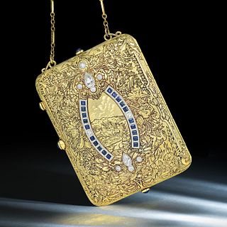 Antique Diamond and Sapphire Compact