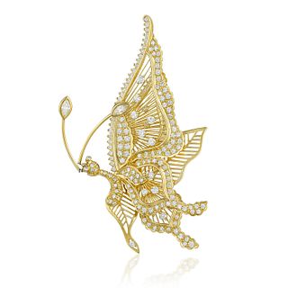 Diamond Butterfly Brooch/Pendant