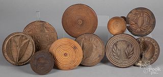 Group of carved butterprints, 19th c.