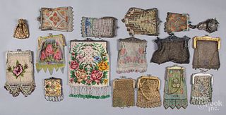 Collection of Victorian mesh and beaded purses