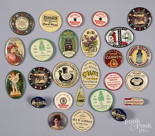 Collection of advertising pocket mirrors, etc.