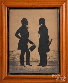 Auguste Edouard, silhouette of two gentlemen