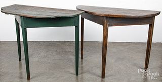 Two pine pier tables, 19th c.