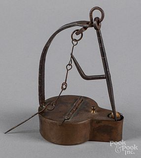 Copper and iron fat lamp