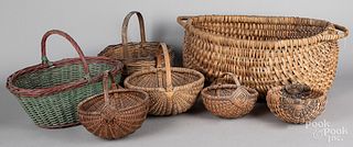 Seven assorted baskets