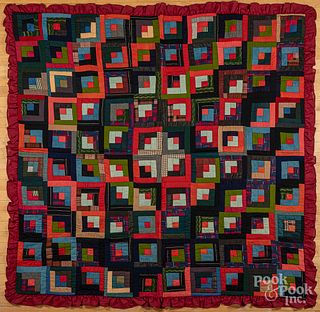 Pennsylvania log cabin quilt and two quilt tops